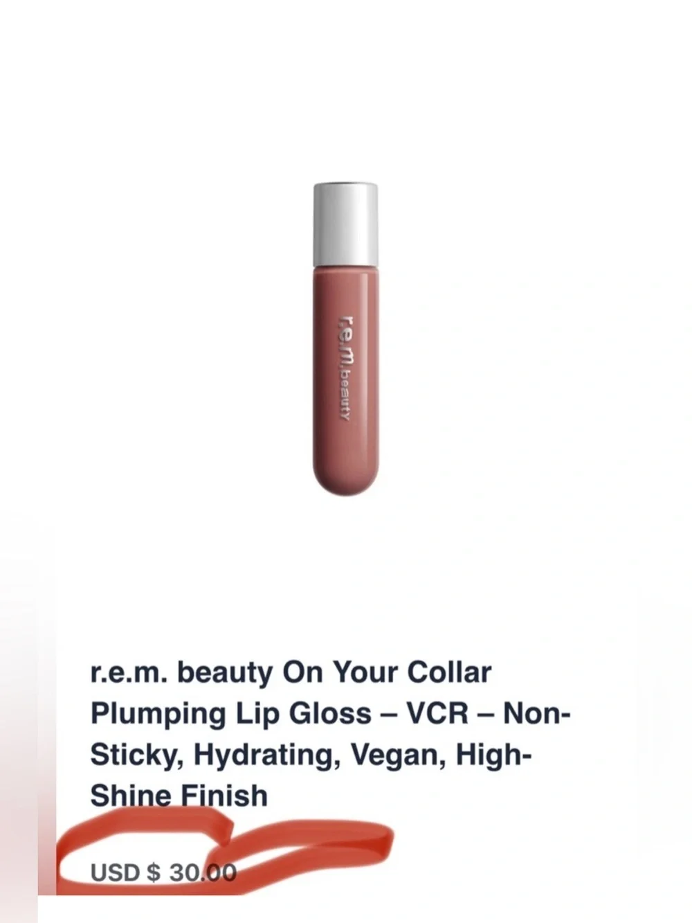 r.e.m. beauty by Ariana Grande, On Your Collar Plumping Lip Gloss, “Waterfalls”